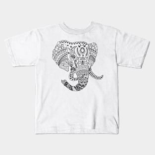 Elephant with Doodle Art Kids T-Shirt